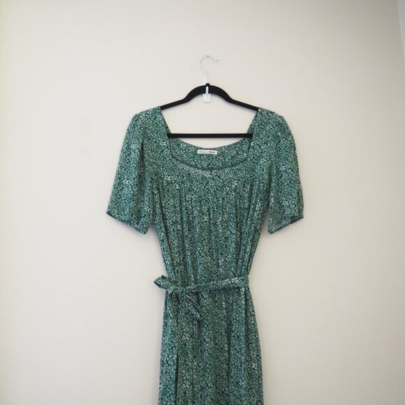 Reformation Green Iona Floral Belted Short Sleeve Dress in Nikita sz XL - Picture 3 of 7